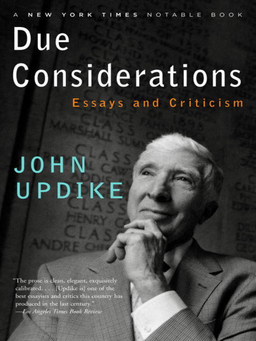 Détails du titre pour Due Considerations par John Updike - Disponible